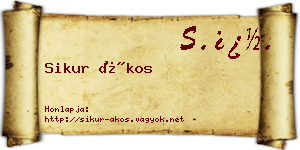 Sikur Ákos névjegykártya
